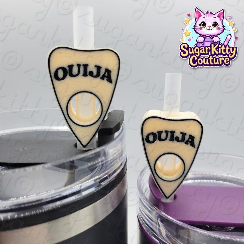 Ouija Board & Planchette Stanley Tumbler Straw and Cup Topper Set image 5