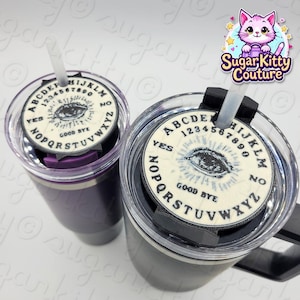 Ouija Board & Planchette Stanley Tumbler Straw and Cup Topper Set image 2