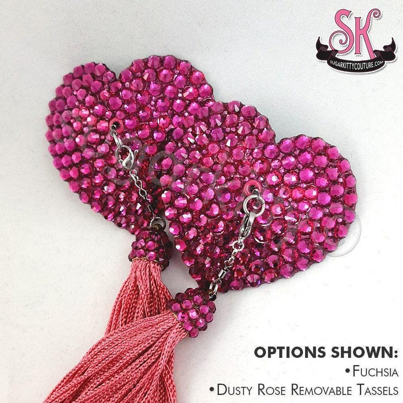 Heart Shaped Rhinestone Nipple Pasties • SugarKitty Couture image 7