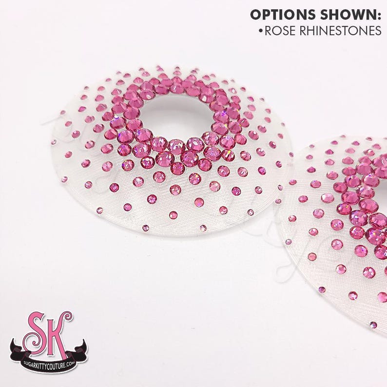 Peek-A-Boo Nearly Nude Illusion Rhinestone Nipple Pasties • SugarKitty Couture image 1