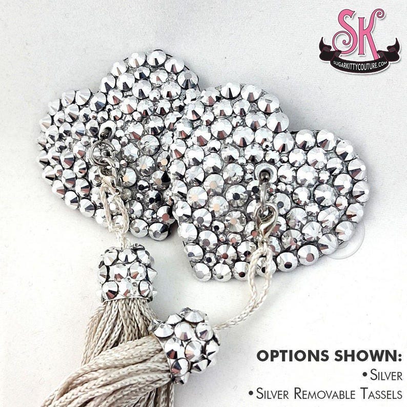 Heart Shaped Rhinestone Nipple Pasties • SugarKitty Couture image 5