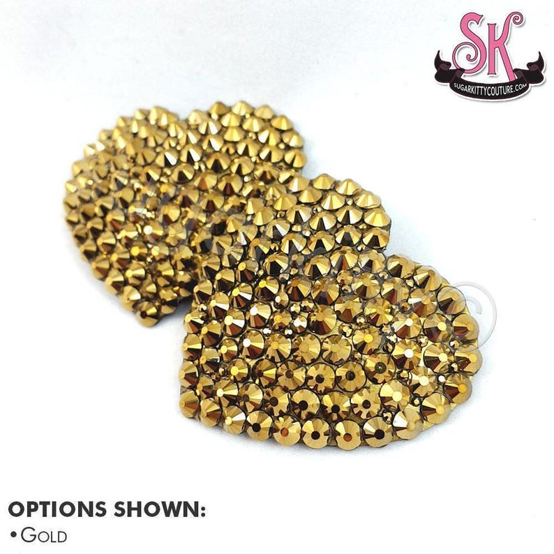 Heart Shaped Rhinestone Nipple Pasties • SugarKitty Couture image 6