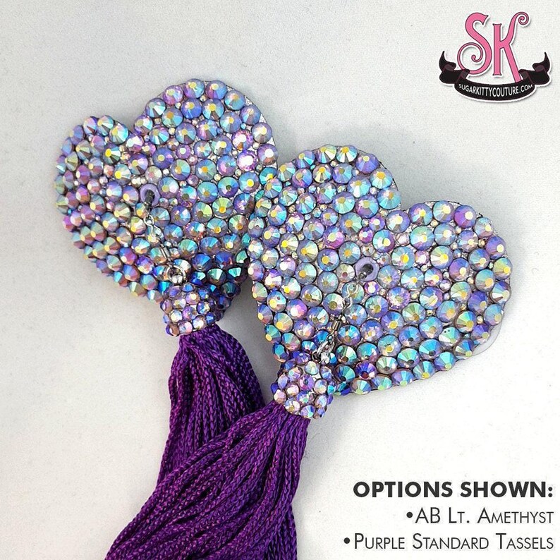 Heart Shaped Rhinestone Nipple Pasties • SugarKitty Couture image 8