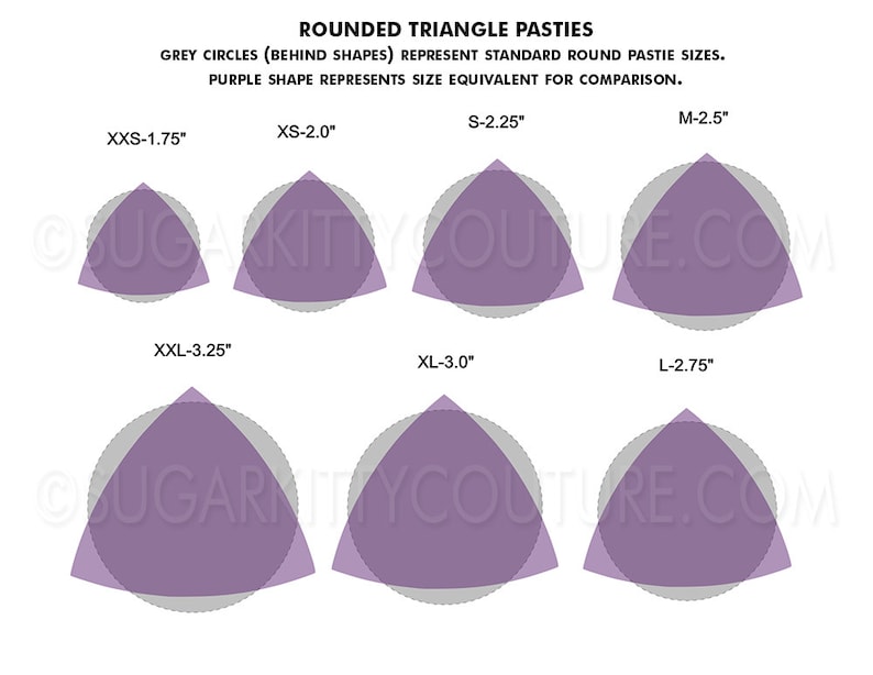 Translucent ROUNDED TRIANGLE Pastie Blanks \u2022 DIY \u2022 SugarKitty Couture