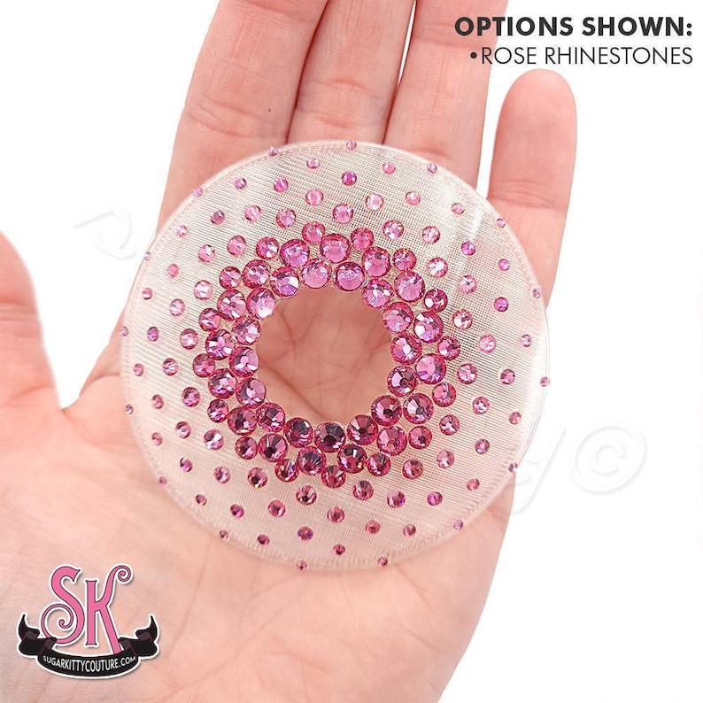 Peek-A-Boo Nearly Nude Illusion Rhinestone Nipple Pasties • SugarKitty Couture image 5