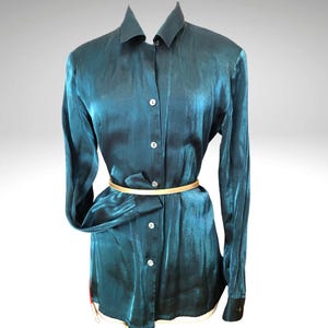 Vintage Emerald Green Shimmery Blouse
