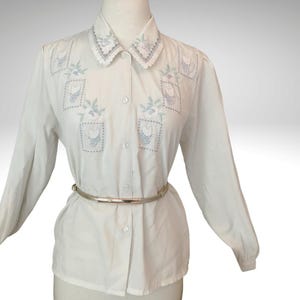 Vintage 1980s Embroidered Blouse