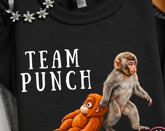 Team Punch PNG, Viral Baby Monkey Punch Design, lustiger Affe Meme PNG, Team Punch Monkey Shirt Grafik, niedlicher Baby Affe PNG, Trending Lustig