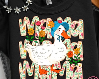 Mama Goose PNG, lustige Mama Muttertag PNG, Vintage Blumengans Mom Shirt Design, süße Mama Goose Grafik, Muttertag Mom, Goose Oma