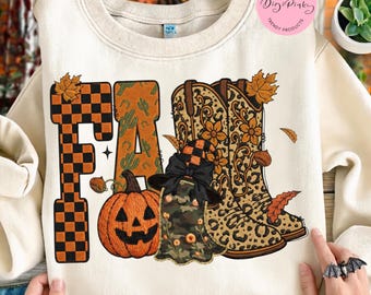 Fall PNG, Western Fall PNG, Cowboy Boots Pumpkin PNG, Coquette Ghost png, Buffalo Plaid Fall Shirt , Trendy Autumn png, Halloween Fall
