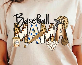 Baseball Mama PNG, Sport Mutter PNG, Baseball Mutter Shirt Design, Spieltag Mama PNG, Leopard Baseball Mutter, Sublimationsdesign, trendige Sportmutter