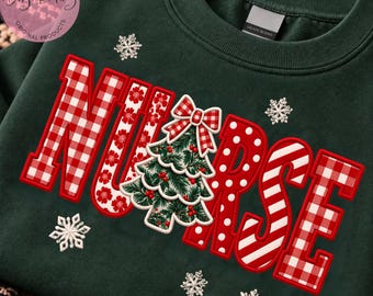 Sudadera navideña linda para enfermera PNG, camiseta navideña para enfermera, suéter festivo para enfermera, sudadera navideña para enfermera, regalo de Navidad para enfermera, vacaciones