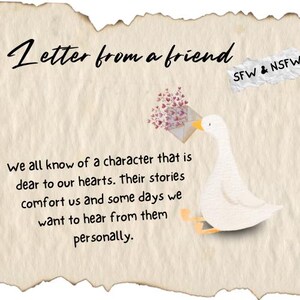 Carta de consuelo de un amigo/ Carta personalizada de cualquier personaje/ Carta digital