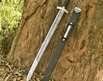 Northman Sword – Damascus Steel Blade – Handmade Viking sword– Decorative Display Sword – Cosplay Collector Blade