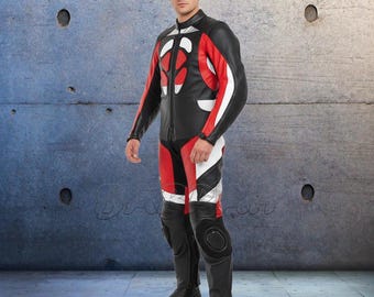 Custom Tailor Made Premium Genuine Leather Motorcycle Track Racing Suit Sports Bike 1 Piece Suit Jacket Pant New Model:2013