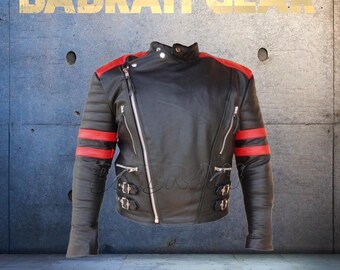 Men's Leather Motorcycle Jacket: Casual Biker Jackets New # 109
