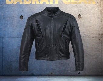 Men's Leather Motorcycle Jacket: Casual Biker Jackets New # 134
