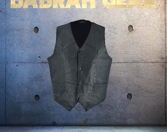 Premium Genuine Leather Motorcycle Vest: Biker Riding Touring Street Vests # 219