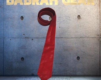 Red Premium Lambskin Napa Real Genuine Leather Neck Tie Leather Shirt Ties