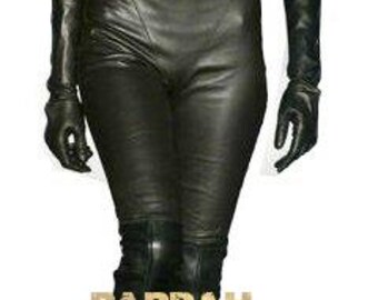 Custom Made Soft Smooth Lambskin Leather Catsuit Tailor Made Bespoke Leather Bodysuit Plain Dress Costume New