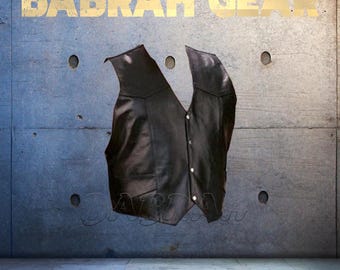 Premium Genuine Leather Motorcycle Vest: Biker Riding Touring Street Vests # 235