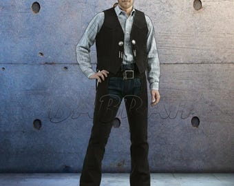 Set Black Suede Men's Genuine Real Leather Motorcycle Vest Concho Biker Vests Leather Chaps