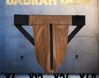 Lambskin Leather Jockstrap: Zipper Front, Elastic Back - Bulk Lot Available
