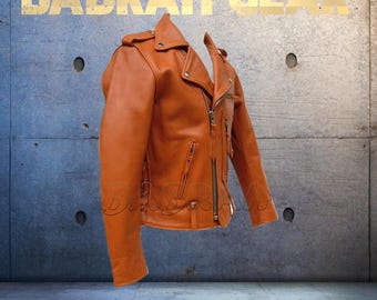 Men's Leather Motorcycle Jacket: Casual Biker Jackets New # 131