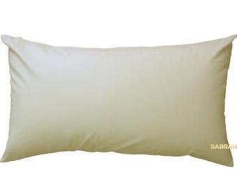 Genuine Real Leather Cream Color Pillow Standard Queen King Body Size Pillows Unfilled