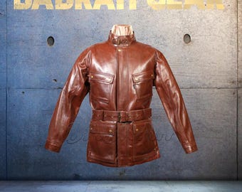 Men's Leather Motorcycle Jacket: Casual Biker Jackets New # 119