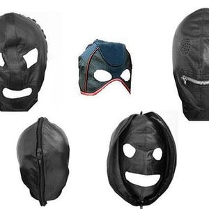 4 Pieces Of Genuine Real Leather Face Eye Mask Leather Hoods New