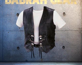 Premium Genuine Leather Motorcycle Vest: Biker Riding Touring Street Vests # 233