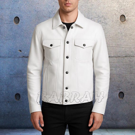 Herren Leder Jeans Tucker Style Motorradjacke: Lässige Bikerjacken