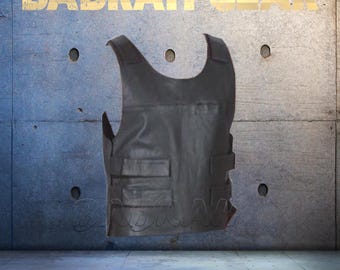 Premium Genuine Leather Motorcycle Vest: Biker Riding Touring Street Vests # 237