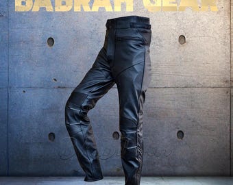 Men's Heavy Duty Leather Motorcycle Racing Pants: CE Certified Protection