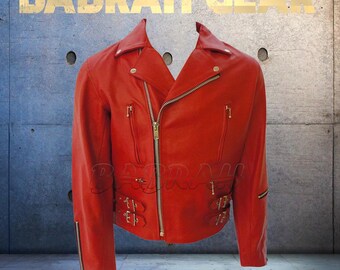 Men's Leather Motorcycle Jacket: Casual Biker Jackets New # 108