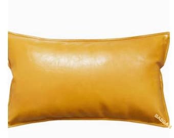Genuine Real Yellow Leather Pillow Standard Queen King Body Size Pillows Unfilled