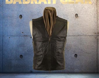 Premium Genuine Leather Motorcycle Vest: Biker Riding Street Vests # 205