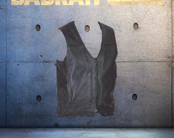 Premium Genuine Leather Motorcycle Vest: Biker Riding Touring Street Vests # 238