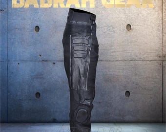 Men's Mesh Leather Motorcycle Racing Pant Padded Riding Sports Pant Bikers Trousers New