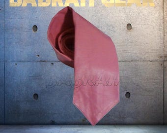 Pink Lambskin Leather Neck Tie: Genuine Napa Leather