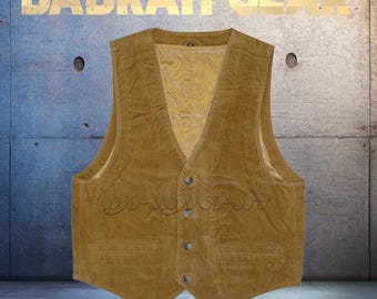 Premium Genuine Leather Motorcycle Vest: Biker Riding Street Vests # 198