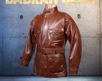 Men's Leather Motorcycle Jacket: Casual Biker Jackets New # 115