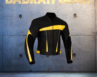 Men's Leather Motorcycle Jacket: Casual Biker Jackets New # 121