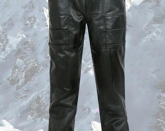Custom Tailor Made Bespoke Real Lambskin Leather Pants Stretchable Waist New