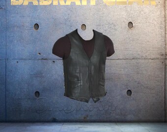 Premium Genuine Leather Motorcycle Vest: Biker Riding Touring Street Vests # 241