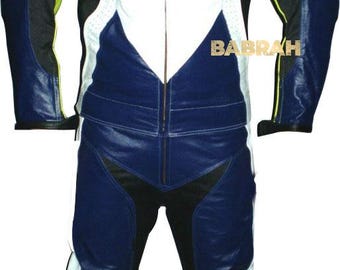 Custom Tailor Made Premium Genuine Leather Motorcycle Racing Suit Sports Bike 2 Piece Suit Jacket Pant New Model:112