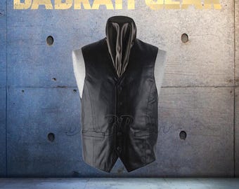Premium Genuine Leather Motorcycle Vest: Biker Riding Street Vests # 201