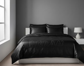 Real Leather Bed Sheet Set, Luxury Black Leather Bedding, Custom Size Fitted Sheet, Genuine Leather Sheet with Pillowcases, Bedroom Decor