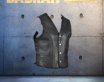 Premium Genuine Leather Motorcycle Vest: Biker Riding Touring Street Vests # 240
